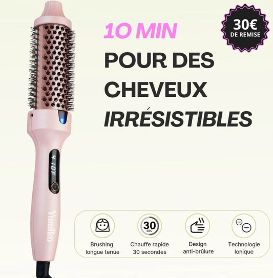 Brosse Thermique Ionique 3-en-1 : Lissage, Volume & Boucles