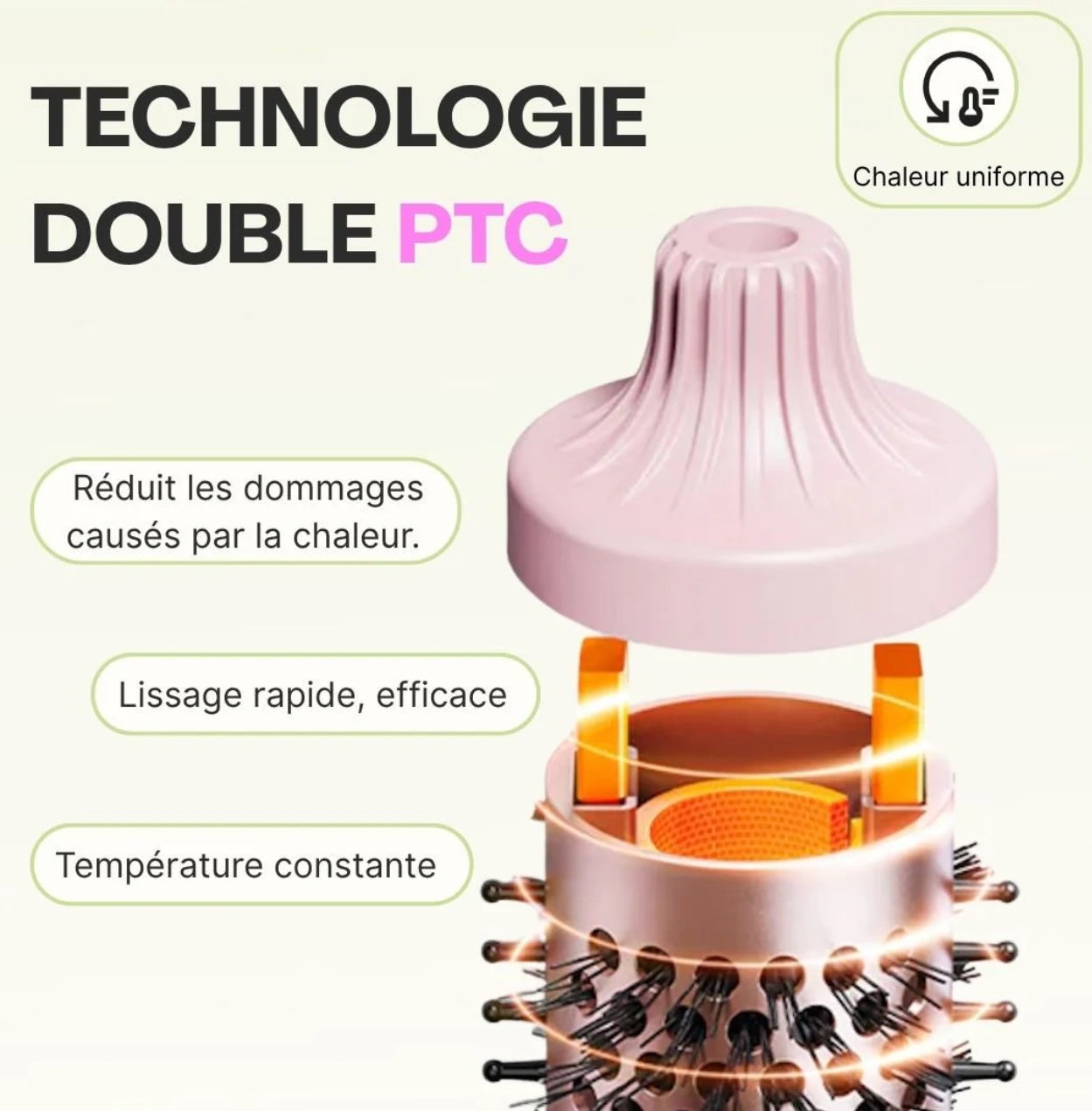 Brosse Thermique Ionique 3-en-1 : Lissage, Volume & Boucles