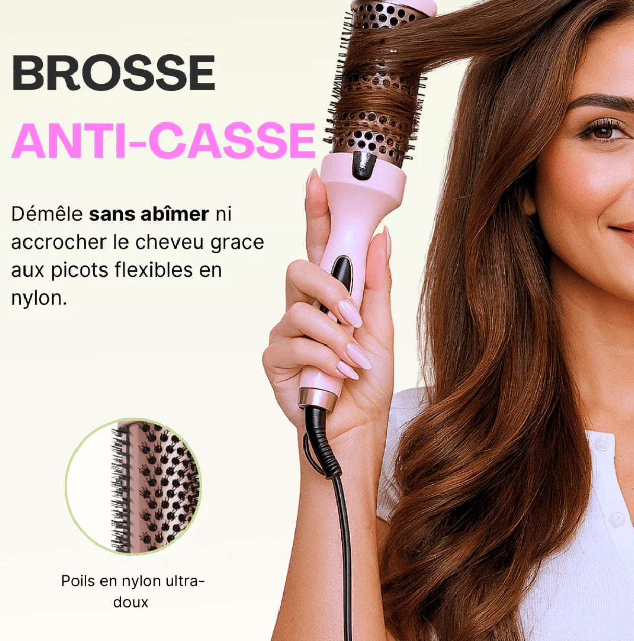 Brosse Thermique Ionique 3-en-1 : Lissage, Volume & Boucles