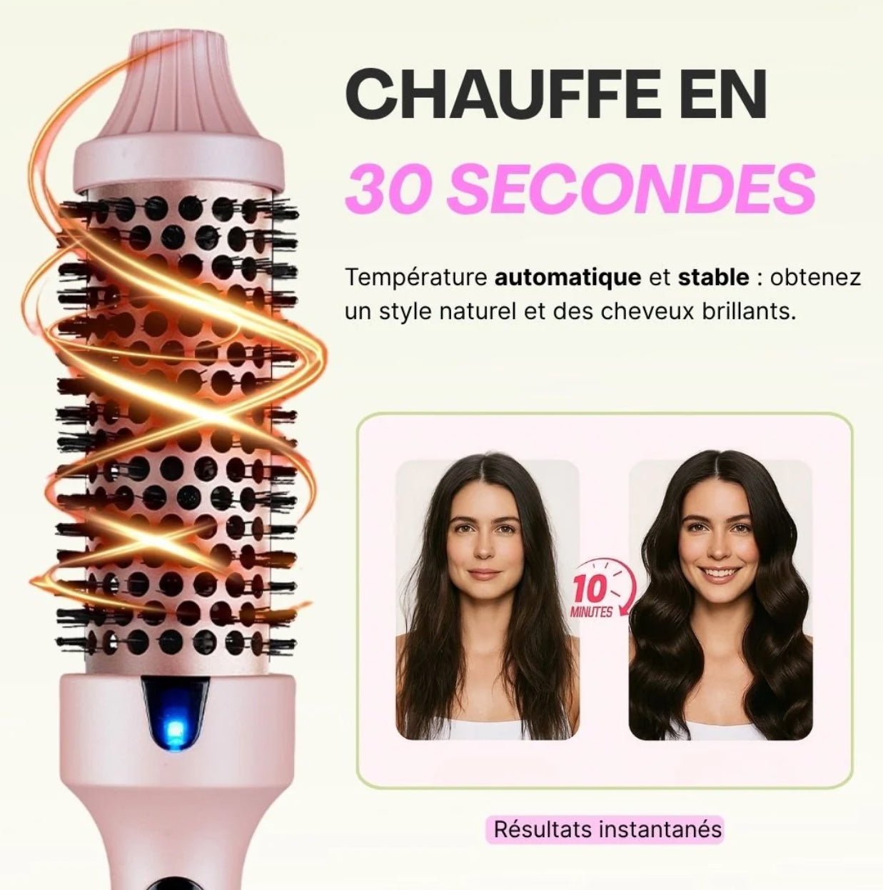 Brosse Thermique Ionique 3-en-1 : Lissage, Volume & Boucles