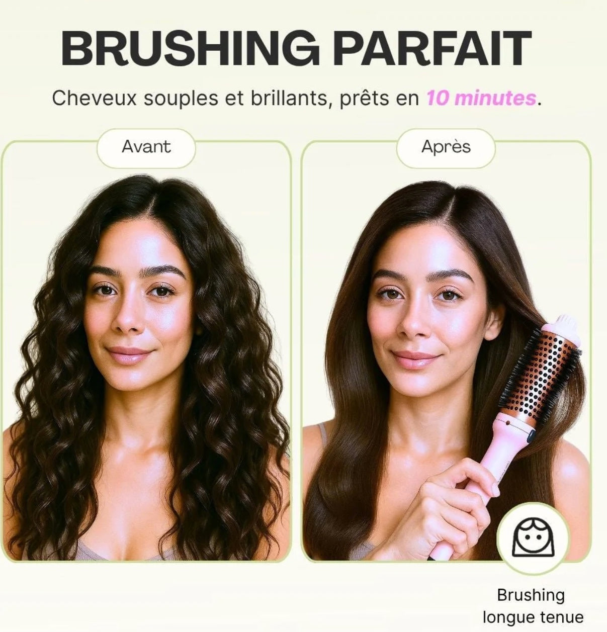 Brosse Thermique Ionique 3-en-1 : Lissage, Volume & Boucles